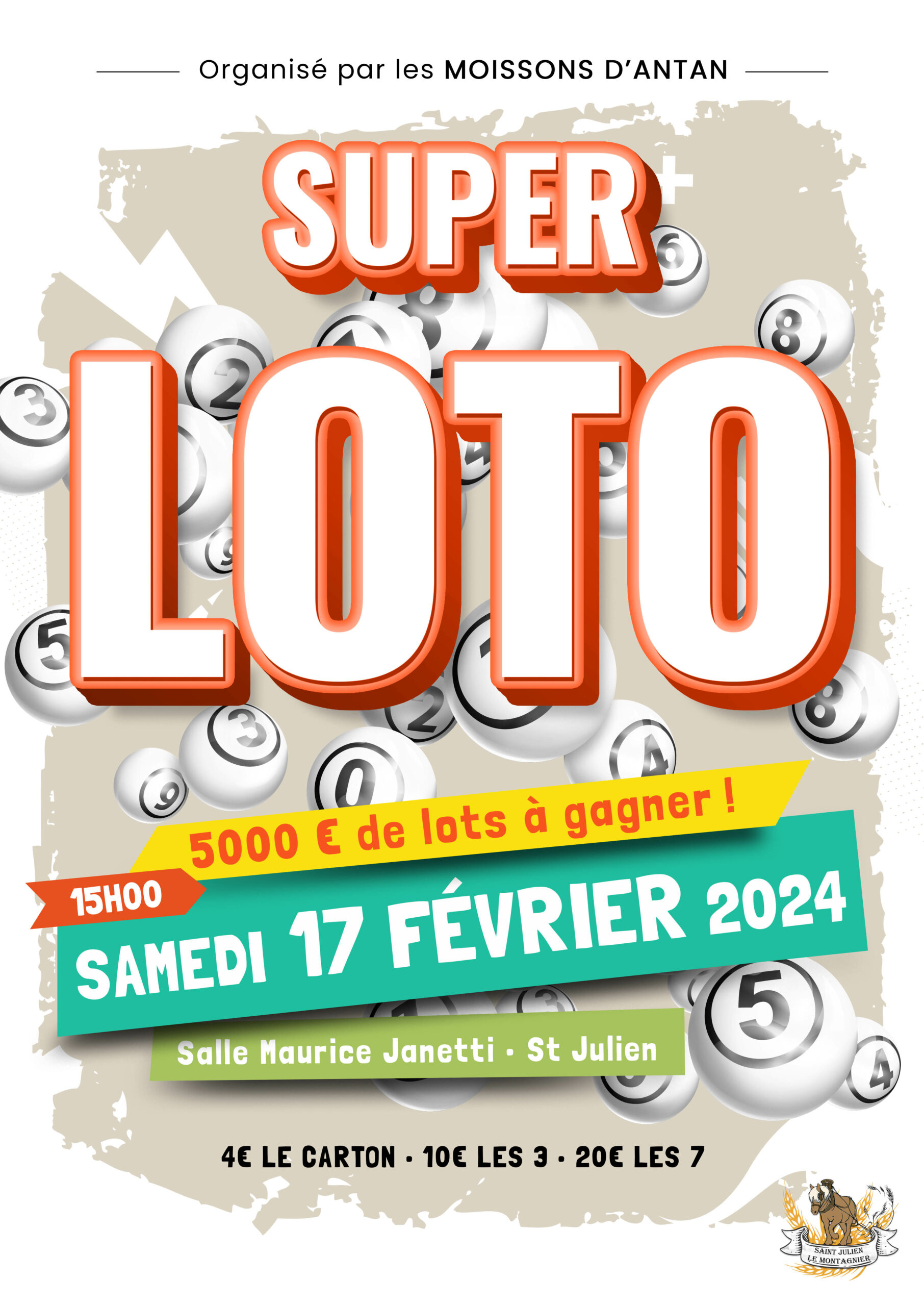 Super Loto - Association les Moissons d'Antan - Saint-Julien-Le-Montagnier